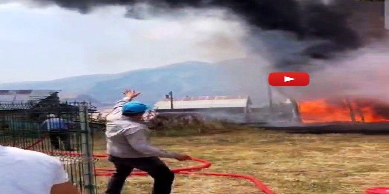 İspir'de ormanlık alandaki evde yangın