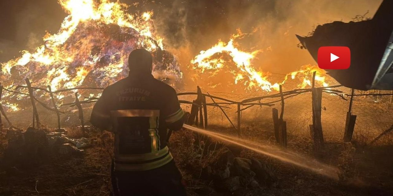 Tekman’da yangın; 2 bin 500 balya ot kül oldu