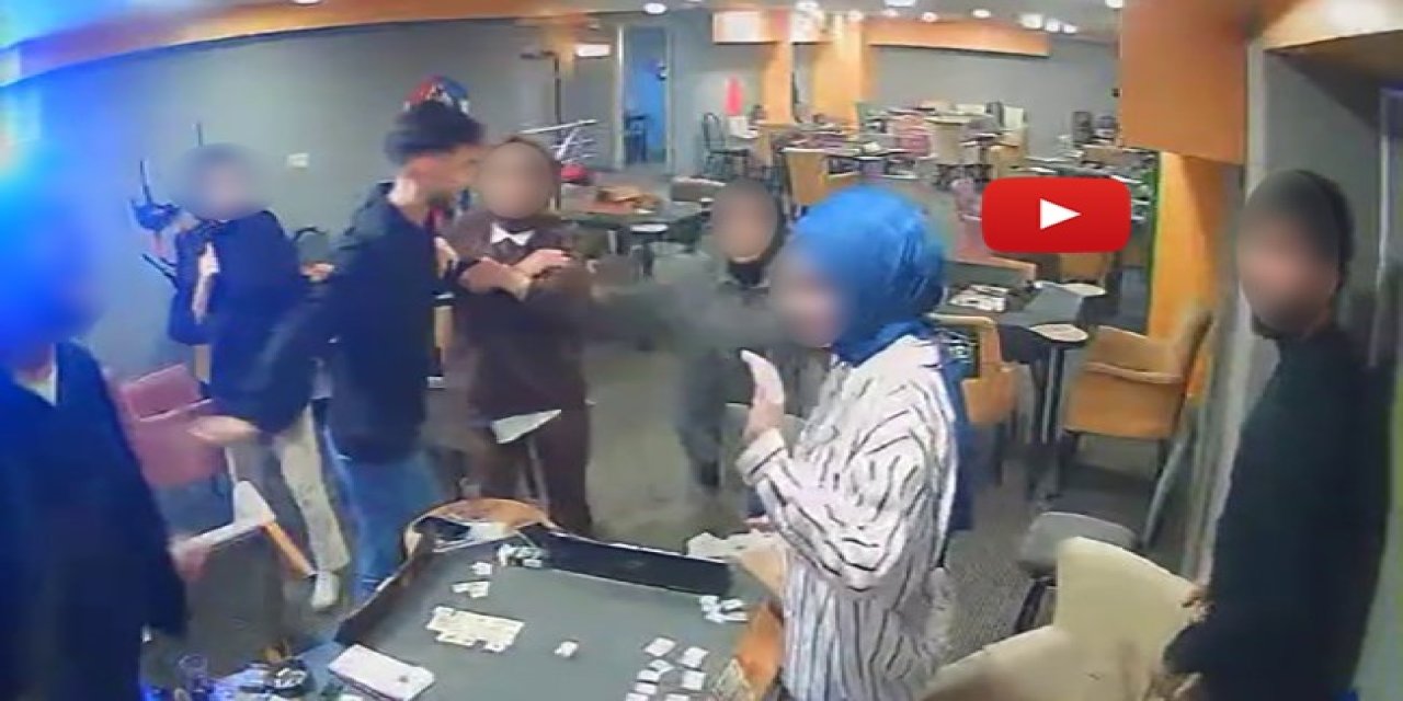 Okey masasını sallama bıçağı ile dağıttı