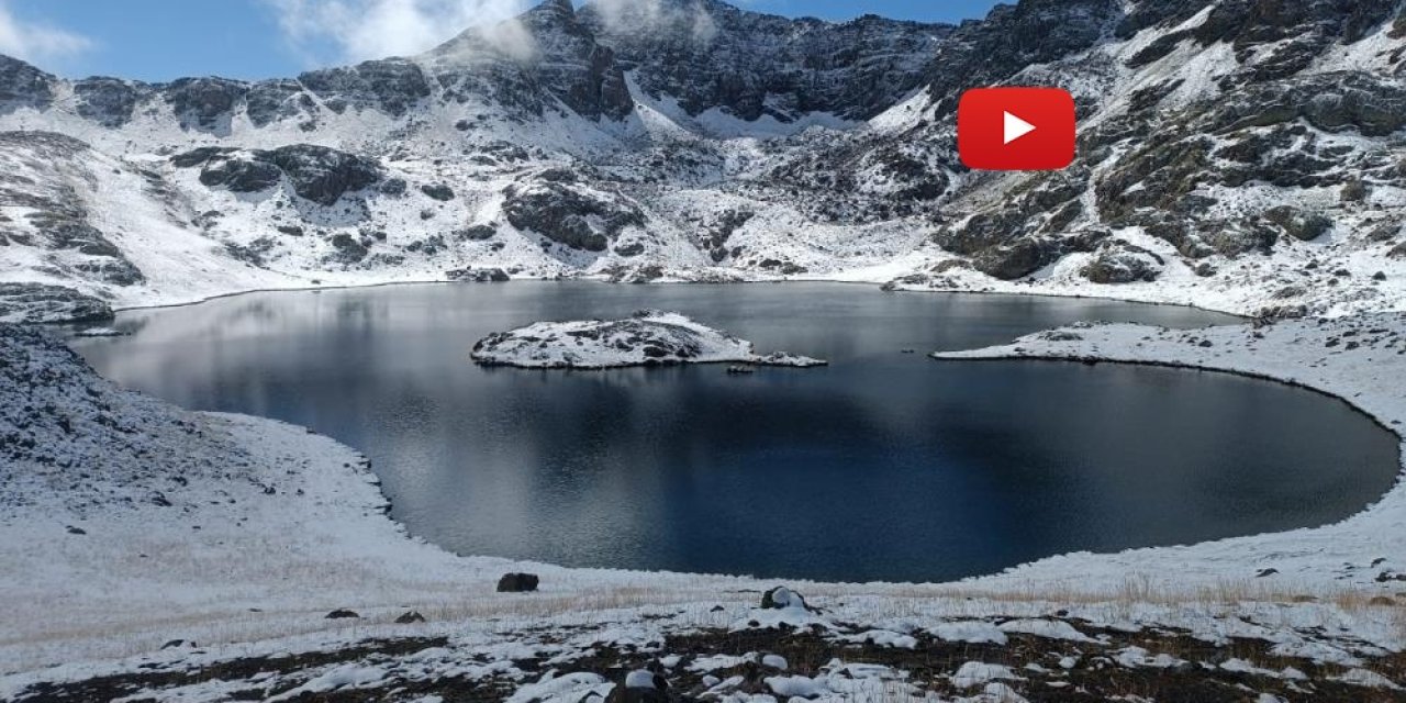 Yedigöller'de muhteşem kar manzarası