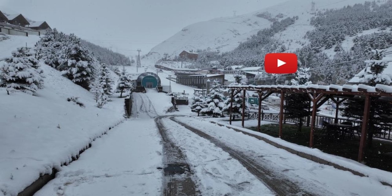 Palandöken beyaz gelinliğini giydi
