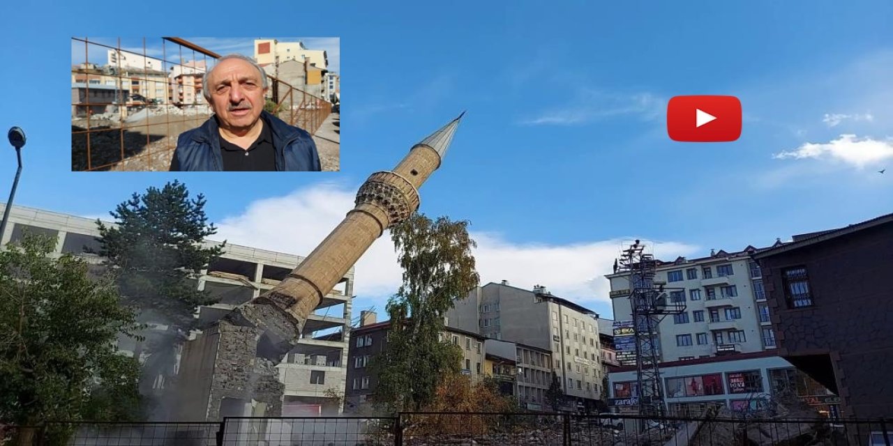 Minare saniyeler içinde yerle bir oldu