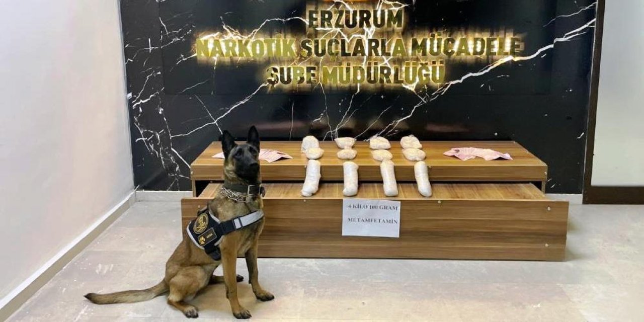 Erzurum'da 4 kilo 100 gram uyuşturucu ele geçirildi