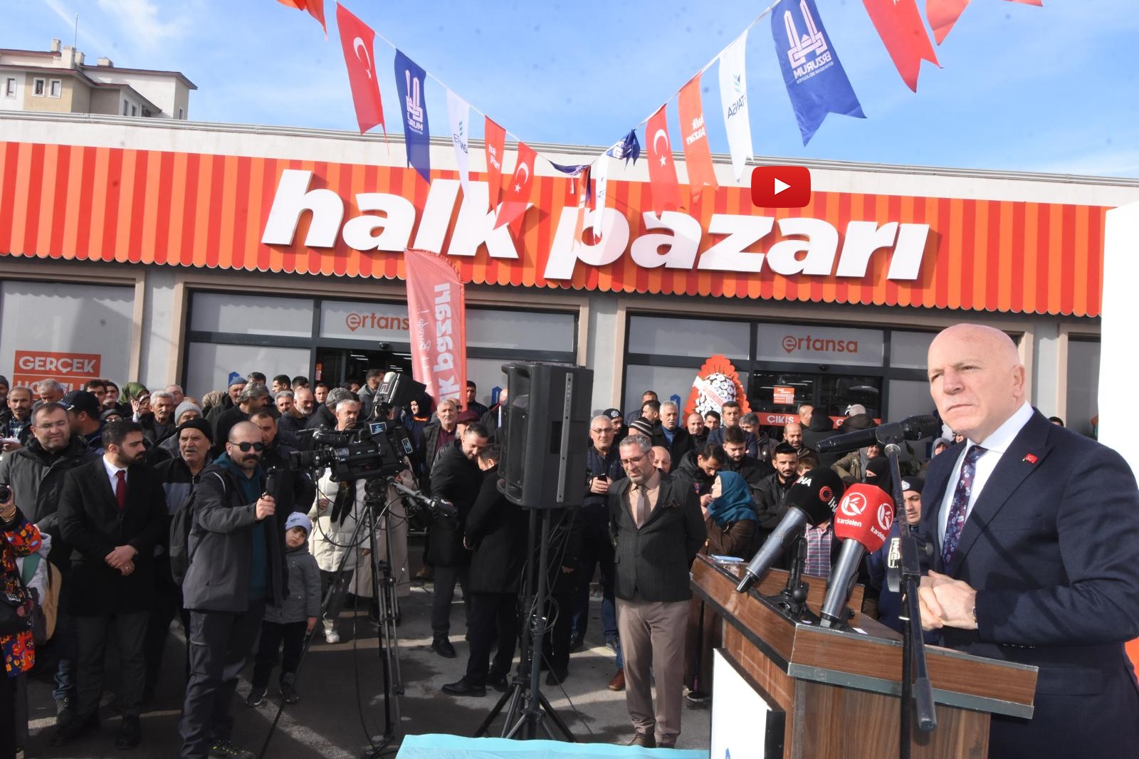 Erzurum Büyükşehir Belediyesi Halk Pazarı'nın dokuzuncu şubesini açtı