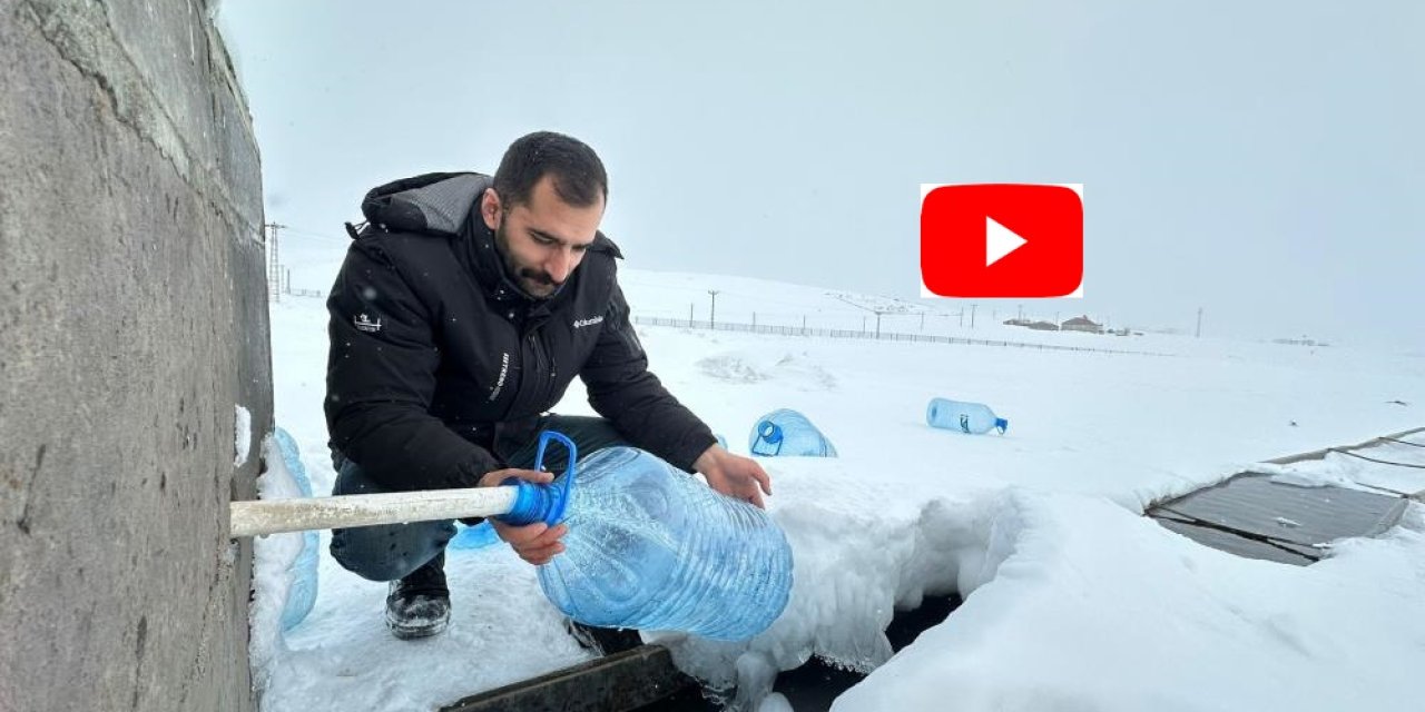 Erzurum’da su hatları dondu, vatandaşlar çeşmelerden bidonlarla su taşıdı