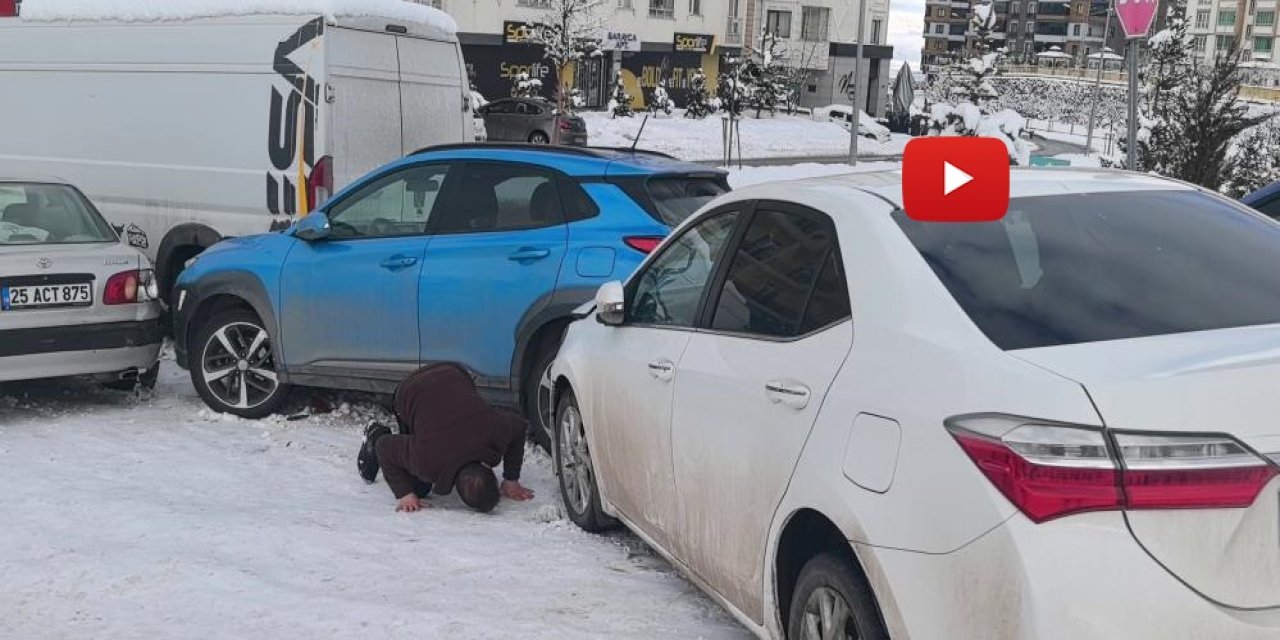 Erzurum'da 5 araçlı zincirleme kaza