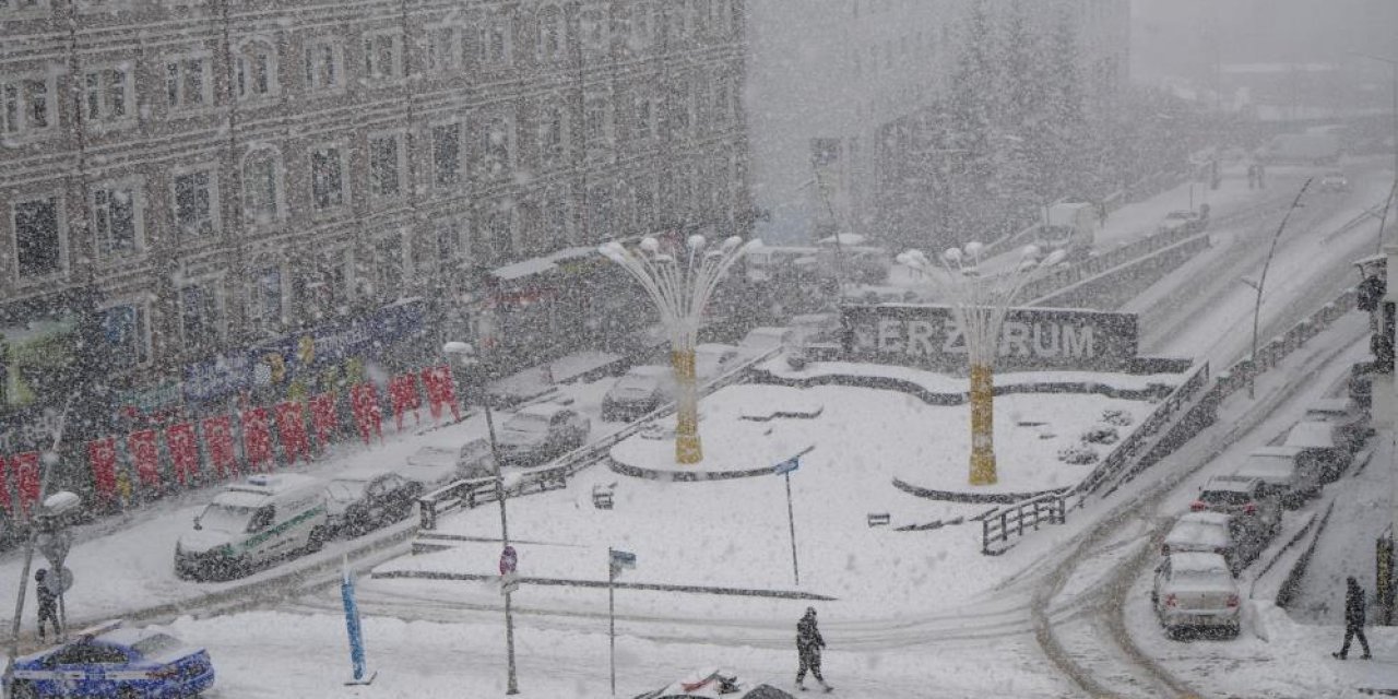 Erzurum'da kar sebebiyle 312 köyün yolu kapalı