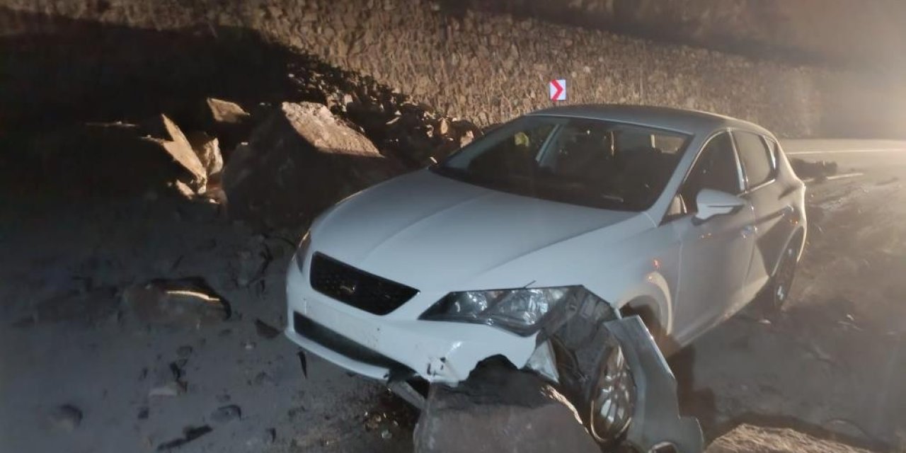 Kaya düşmesi kazaya neden oldu