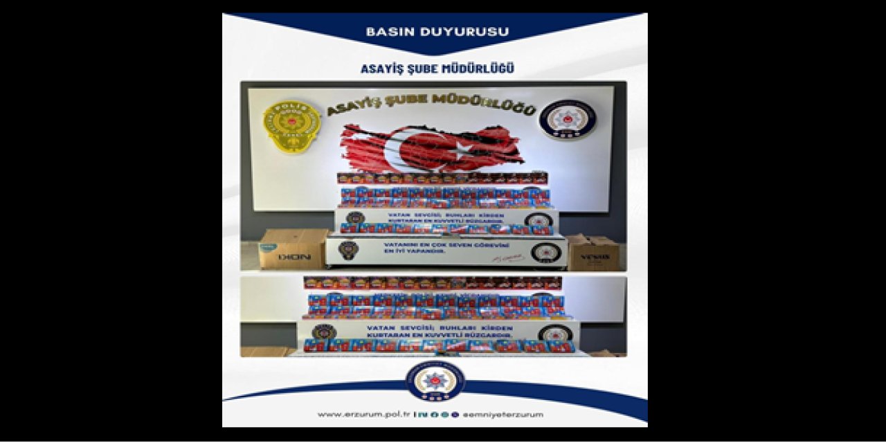 Erzurum’da polis ve zabıtadan piroteknik operasyon