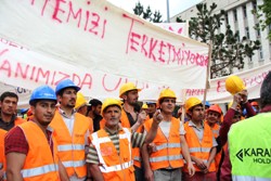 Erzurum'da İşçilerden Protesto