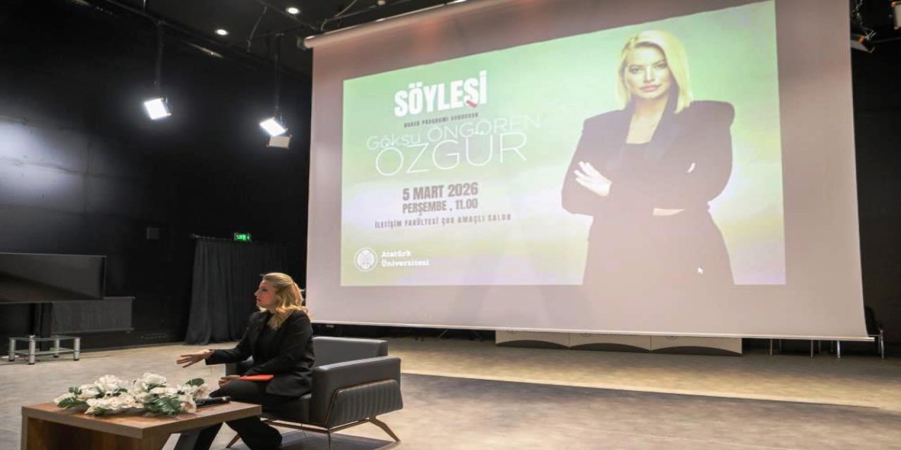Gazeteci Göksü Öngören Özgür, Atatürk Üniversitesinde öğrencilerle buluştu