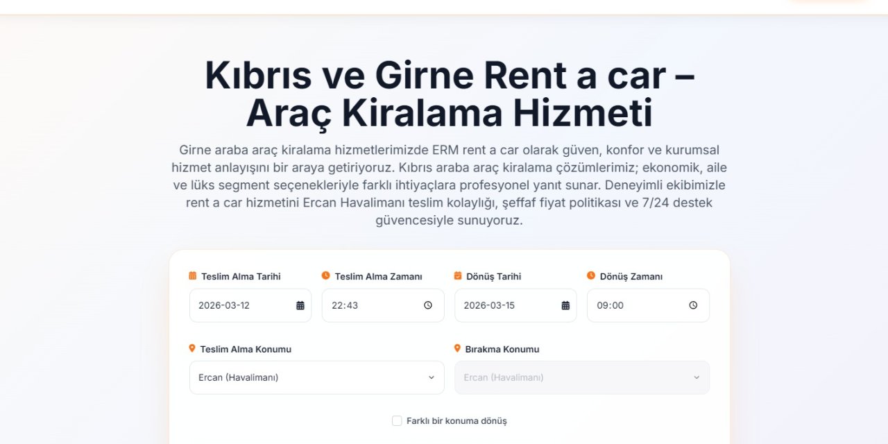 ERM Rent A Car ile Kıbrıs’ta Profesyonel Araç Kiralama Deneyimi