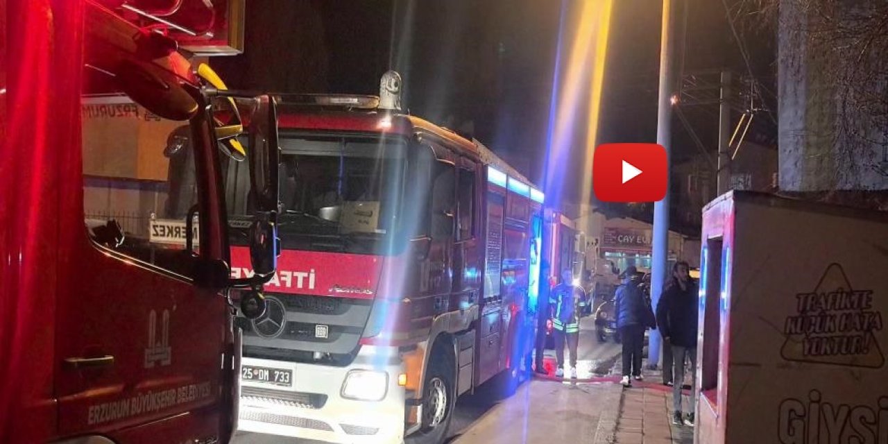 Erzurum'da metruk binada korkutan yangın
