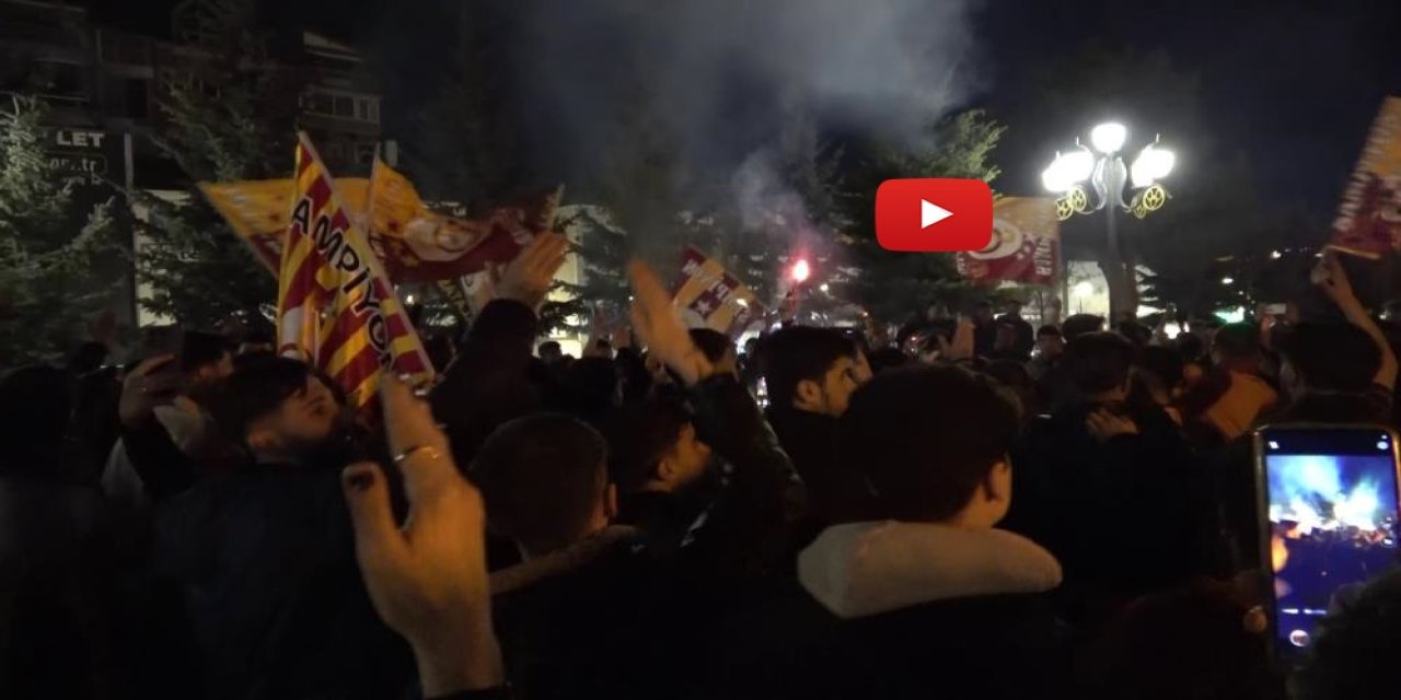 Erzurum’da Galatasaray taraftarının derbi galibiyeti coşkusu