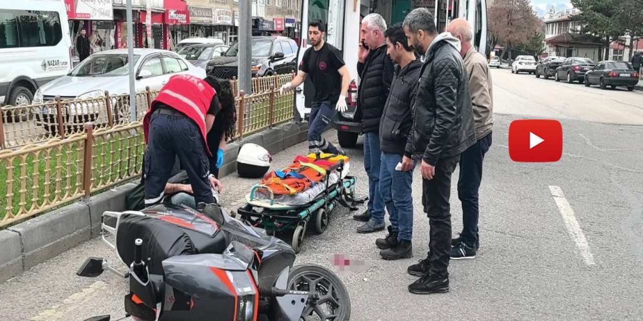Erzurum'da otomobille çarpışan motosikletin sürücüsü yaralandı