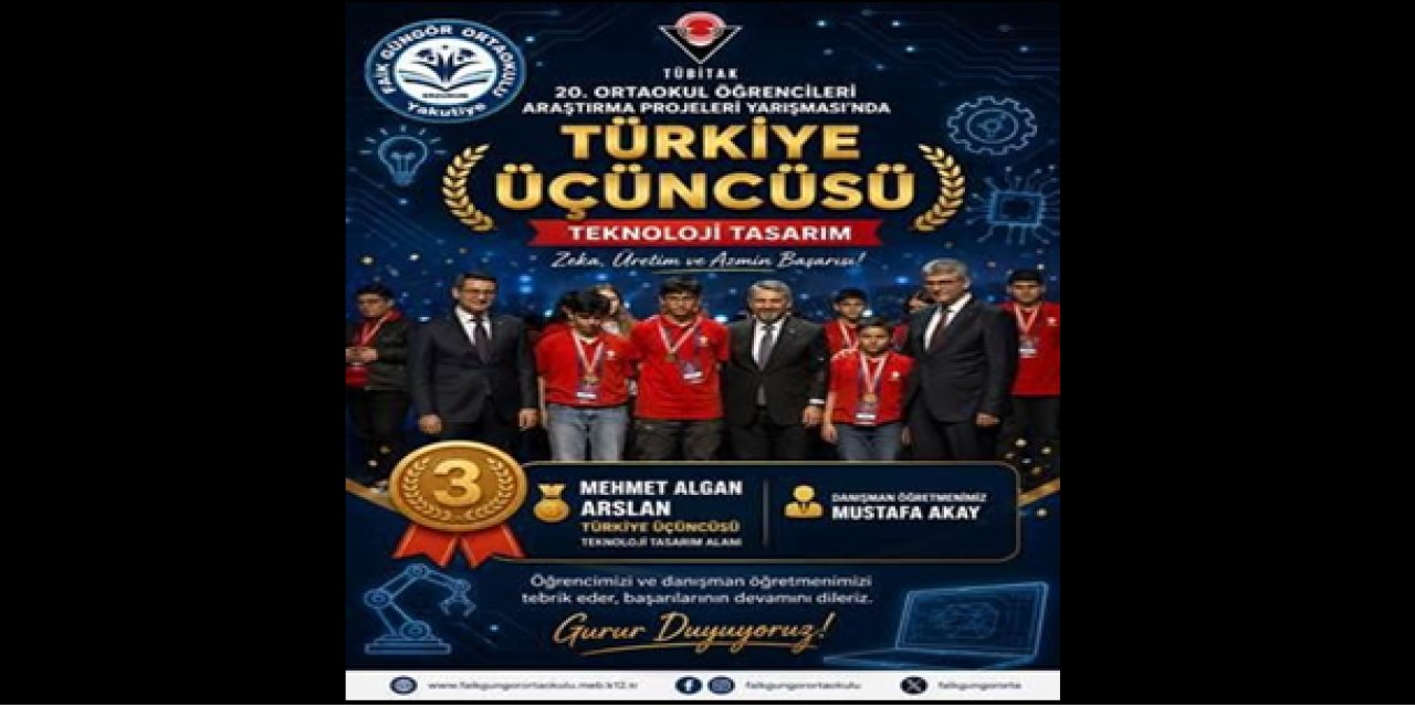 Faik Güngör Ortaokulu’ndan gururlandıran başarı