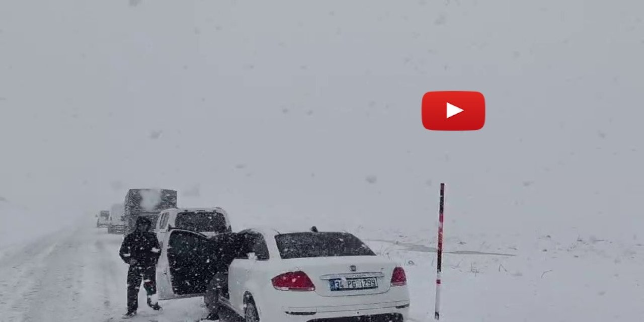 Palandöken geçidinde kar ve tipi etkili oldu