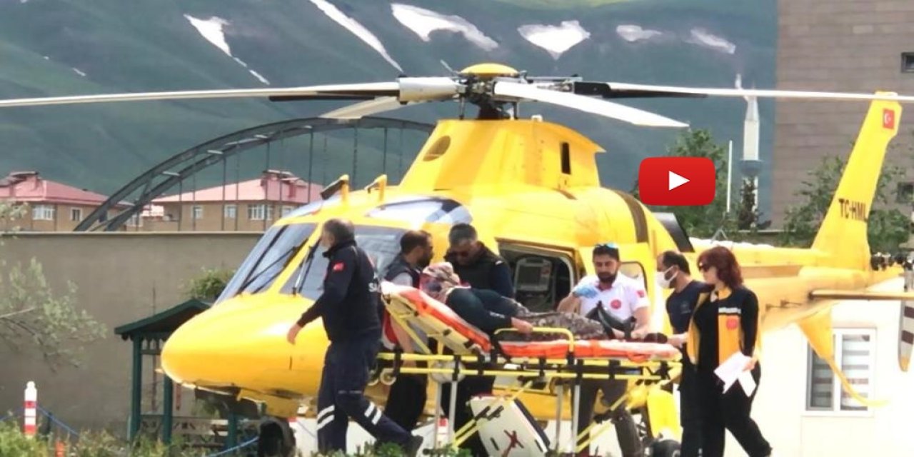 Kalp krizi geçiren hasta ambulans helikopterle hastaneye yetiştirildi