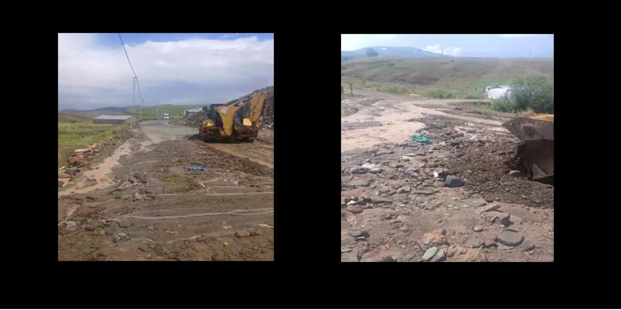 Erzurum'da sel felaketi: Taşkın duvarları yıkıldı, araziler sular altında kaldı