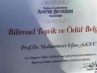 Atatürk Üniversitesi Profesörlerinden M.İrfan Aksu'da Bilimsel Teşvik Ödülü verildi