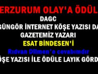 Erzurum Olay'a ödül... Yazarımız Esat Bindesen köşe yazısı dalında ödüle layık görüldü