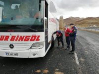 Erzurum’da kış lastiği uygulaması yapıldı