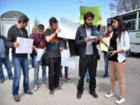 Erzurum'da öğrecilerin protestosu...