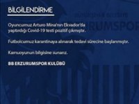 BB Erzurumspor’un yeni transferi Arturo Mina'nın koronavirüs testi pozitif çıktı