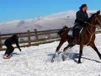 Hayalindeki çiftliği kurdu, at sevgisini kayakla birleştirdi