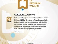 Erzurum'da eğitime bir gün daha ara verildi