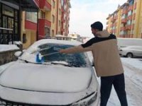 Erzurum’da kar yağışı etkili oldu