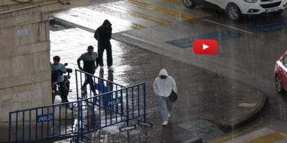 Erzurum’da gökyüzü bir anda değişti! Dolu ve sağanak etkili oldu