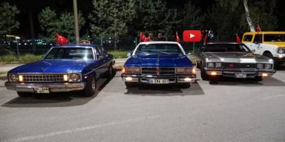 Erzurum’da nostalji konvoyu: Türkeş’in kullandığı 1973 model Chevrolet de turda