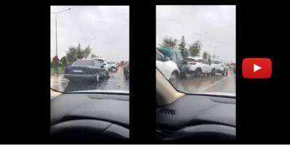 Erzurum’da yağmur zincirleme kazaya neden oldu: 5 araç birbirine girdi