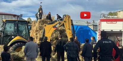 Karayazı’da evin önündeki otlarda yangın çıktı