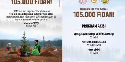 TBMM'nin 105.yılı anısına Erzurum'da 105 bin fidan toprakla buluşacak