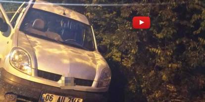 Bozuk yolu fark etmeyen sürücü şarampole düştü
