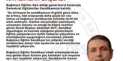 Demokrat Eğitimciler Sendikası’na katılımlar başladı