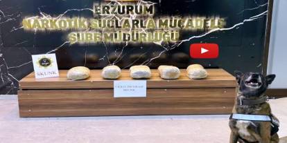 Erzurum'da 5 kilo 200 gram skunk maddesi ele geçirildi