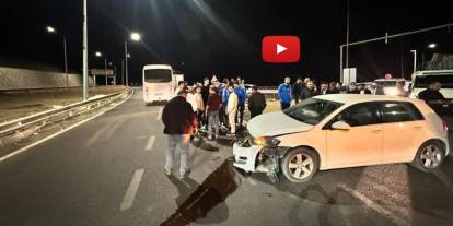 Erzurumpor oyuncularını taşıyan otobüs ile otomobil çarpıştı: 1 kişi yaralandı