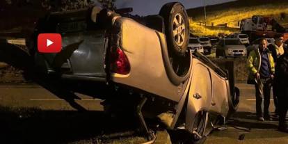 Erzurum'da kamyonet takla attı: 1 yaralı