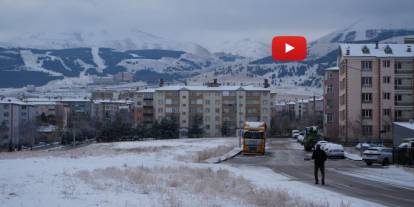 Erzurum güne karla uyandı