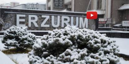 Erzurum güne karla başladı