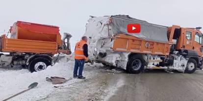 Palandöken geçidinde karla mücadele ekiplerinin nefes kesen mesaisi