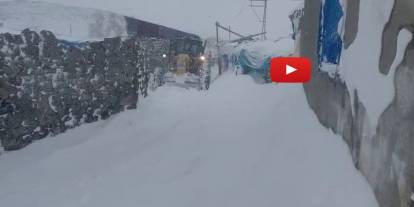 2 bin 300 rakımda zorlu karla mücadele çalışması