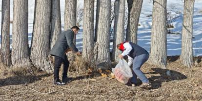 Aşkale'de yaban hayatı için doğaya yem bırakıldı