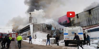 Yangın öncesi meydana gelen patlama güvenlik kamerasında