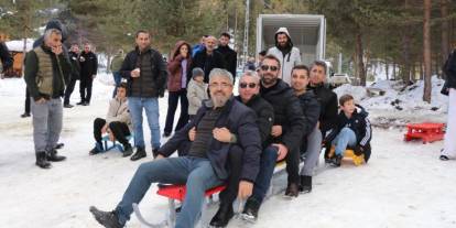 Erzurum'da kızaklarla kıyasıya yarış