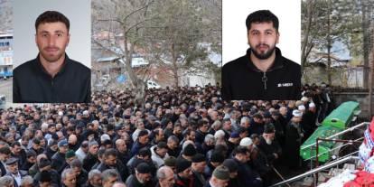 Erzurum'da trafik kazasında vefat eden iki kardeş ve bir arkadaşa hüzünlü veda