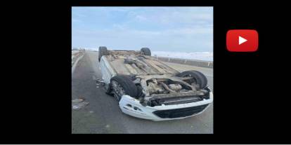 Aşkale’de trafik kazası: Otomobil takla attı, 2 kişi yaralandı